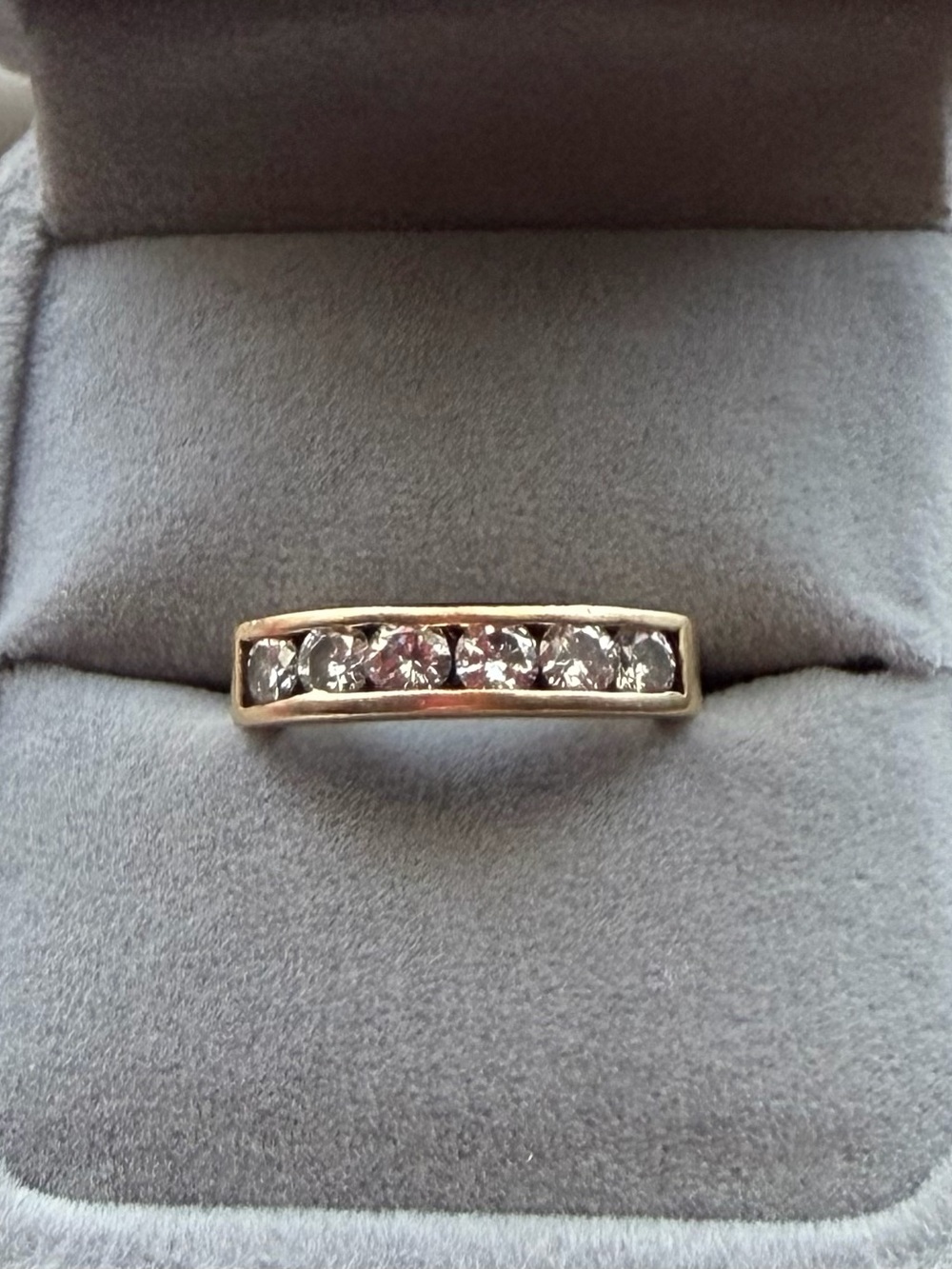 14k Yellow Gold Channel Set Five-Stone Diamond Band
